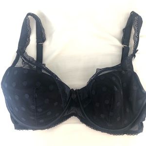 Mimi Holliday Navy Polka Dot Balconette Bra 34E